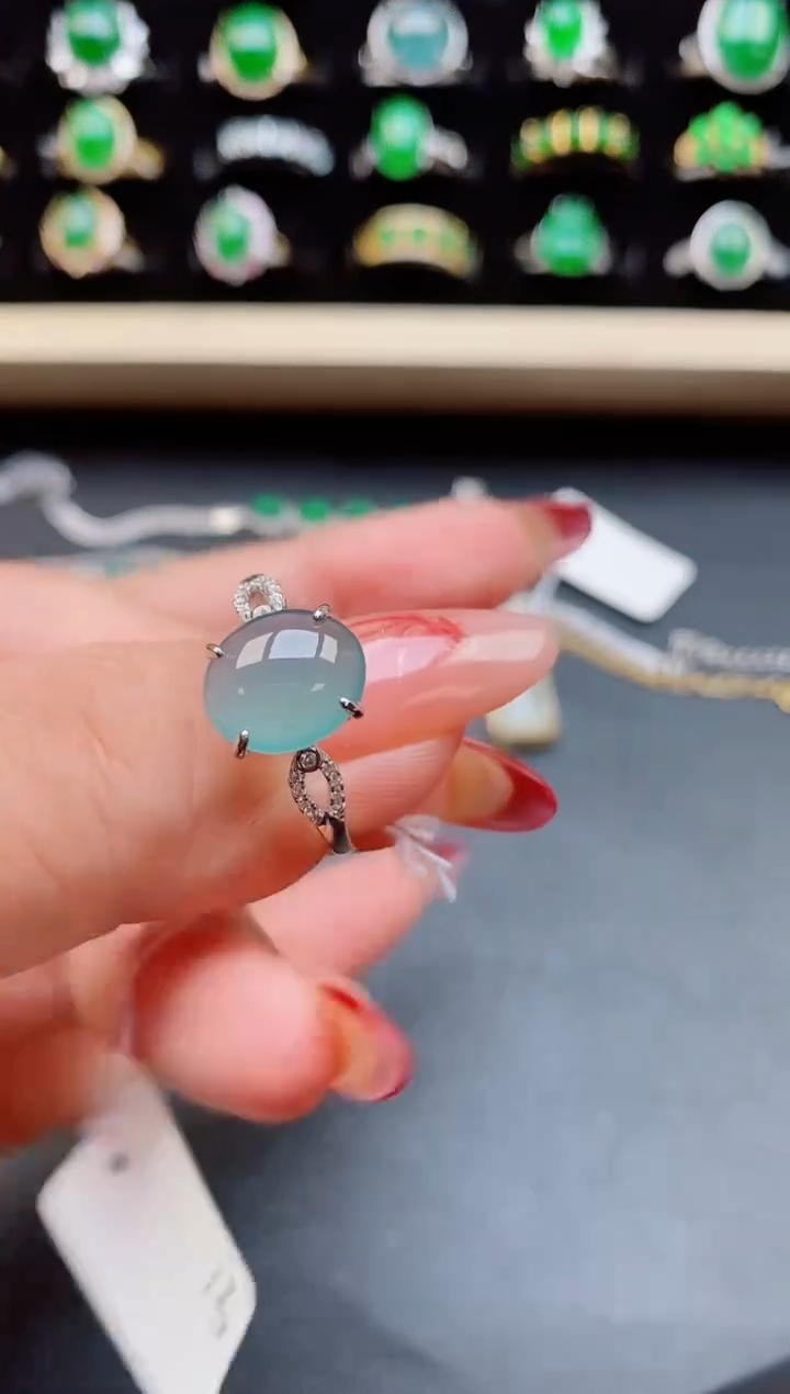 【闪购商品】翡翠戒指银S925镶嵌5080550