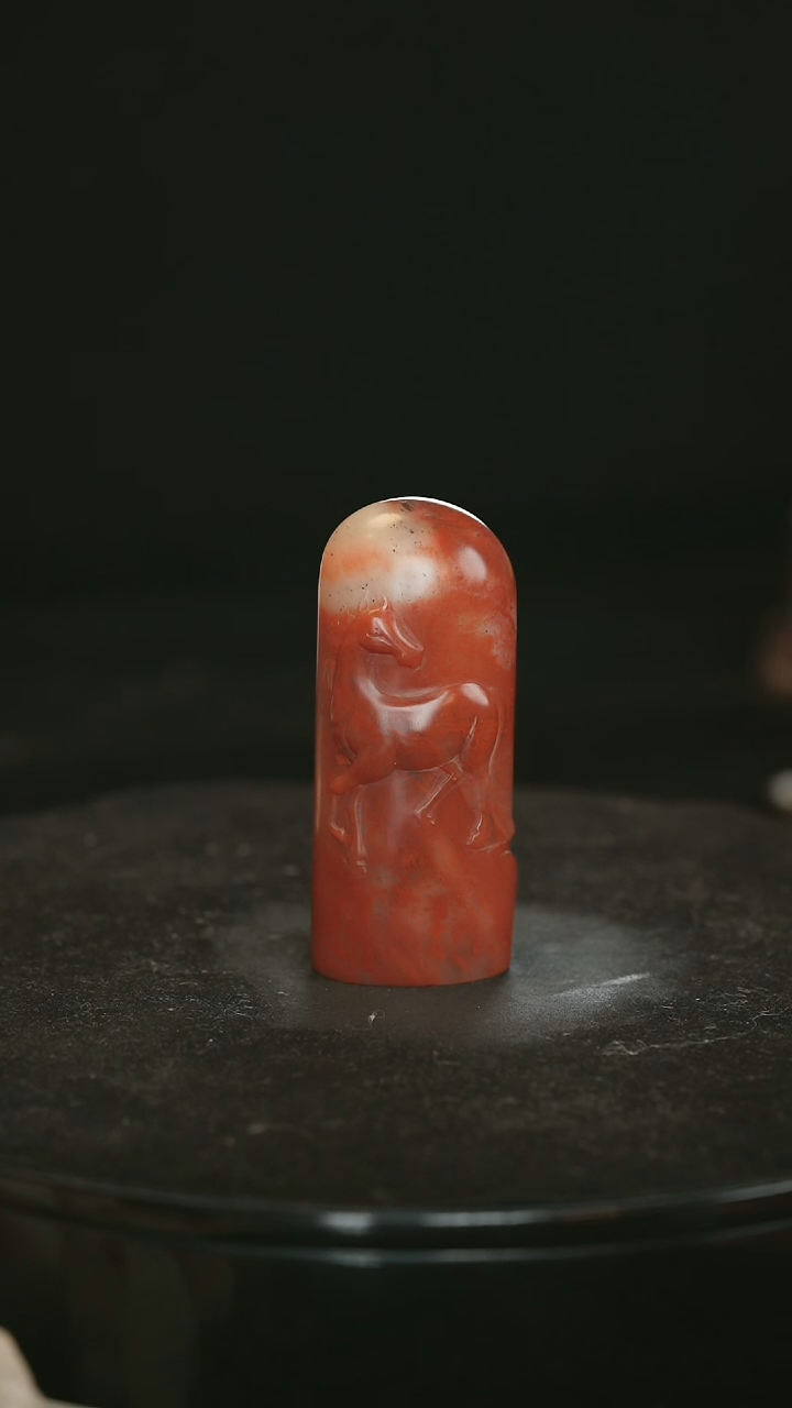 【闪购商品】寿山石红砂马到成功浮雕