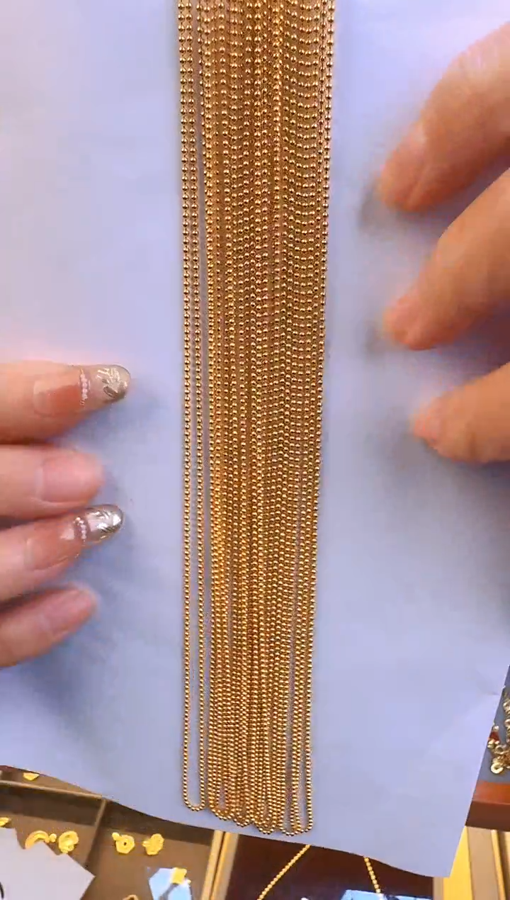 45cm1.1mm固定不可调节光面珠珠链1.8g（多样性发货）