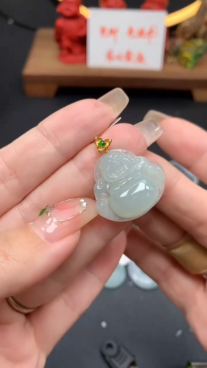 【闪购商品】翡翠吊坠(赠链)18K金镶嵌MS155619