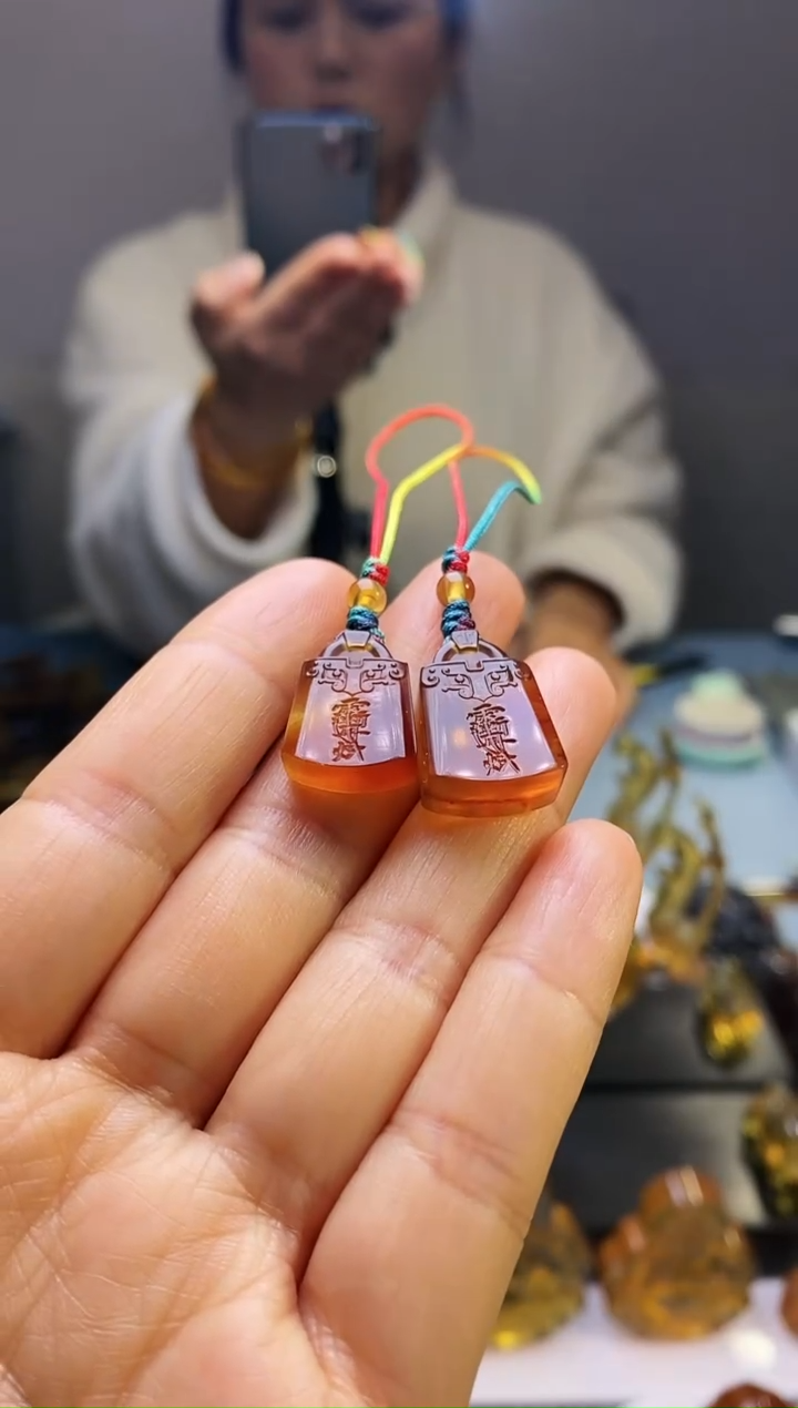 【闪购商品】琥珀颈饰未镶嵌HP98-8（紫薇讳小锁*2）