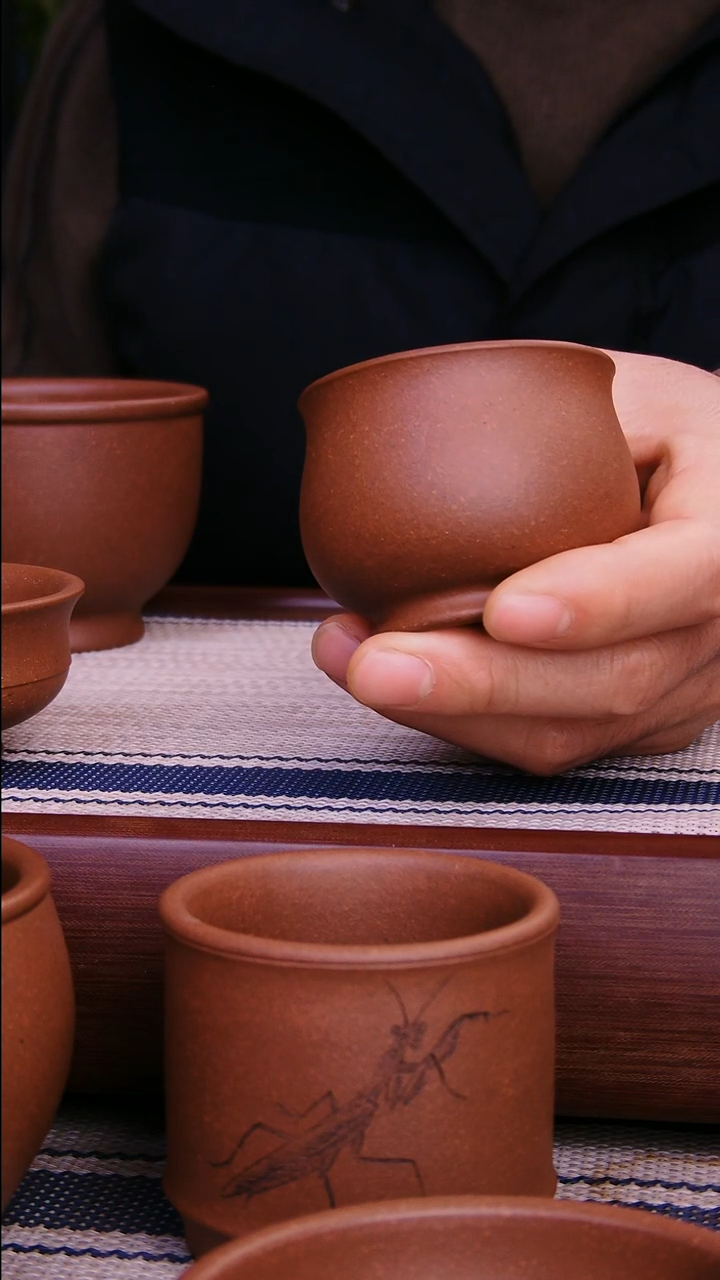 茶杯紫砂溜**达深井紫泥杯子80CC