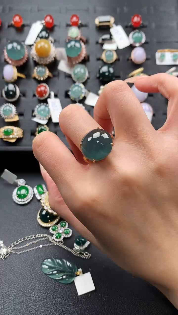 【闪购商品】翡翠戒指银S925镶嵌4365465