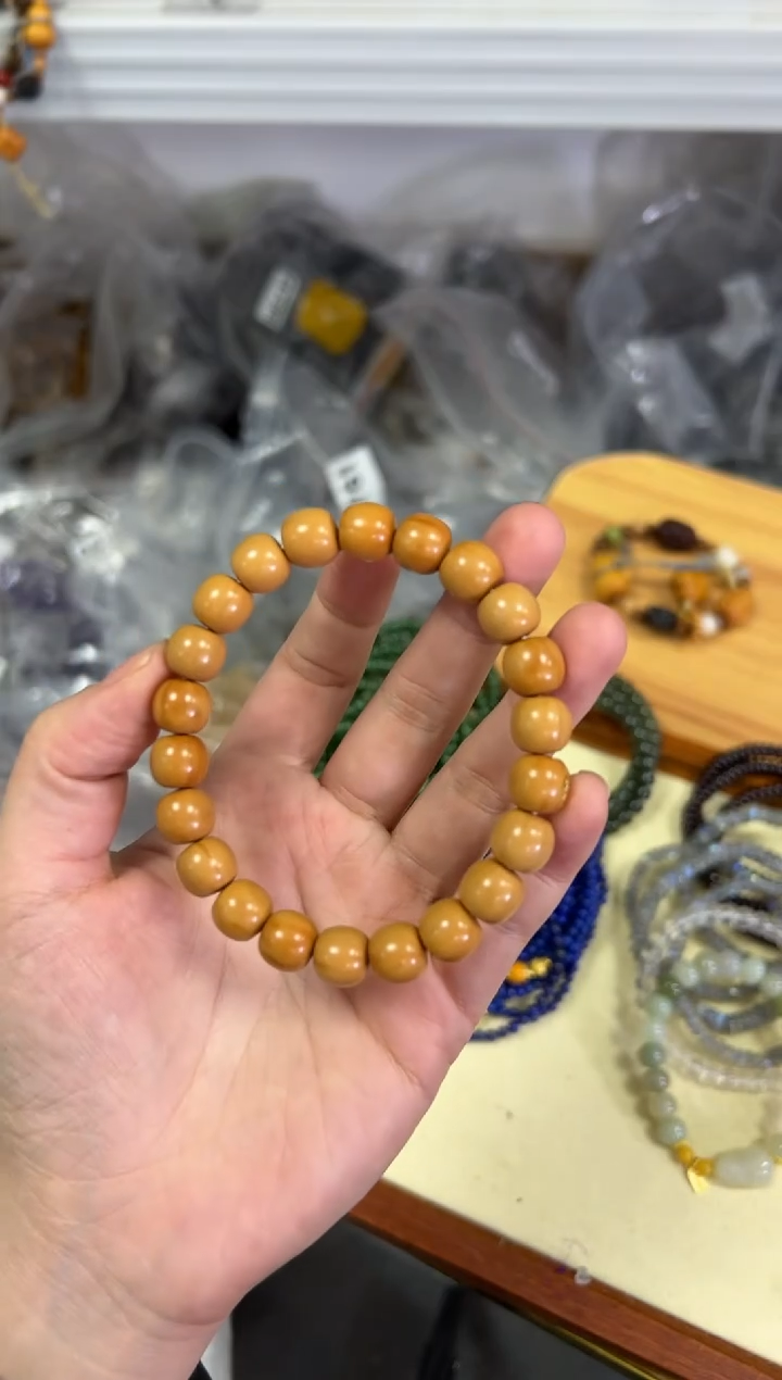 【闪购商品】猴头核桃手串猴头桶珠素圈金标手串[0818]