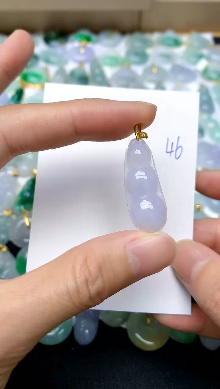 【闪购商品】翡翠颈饰18K金镶嵌46天然A货翡翠