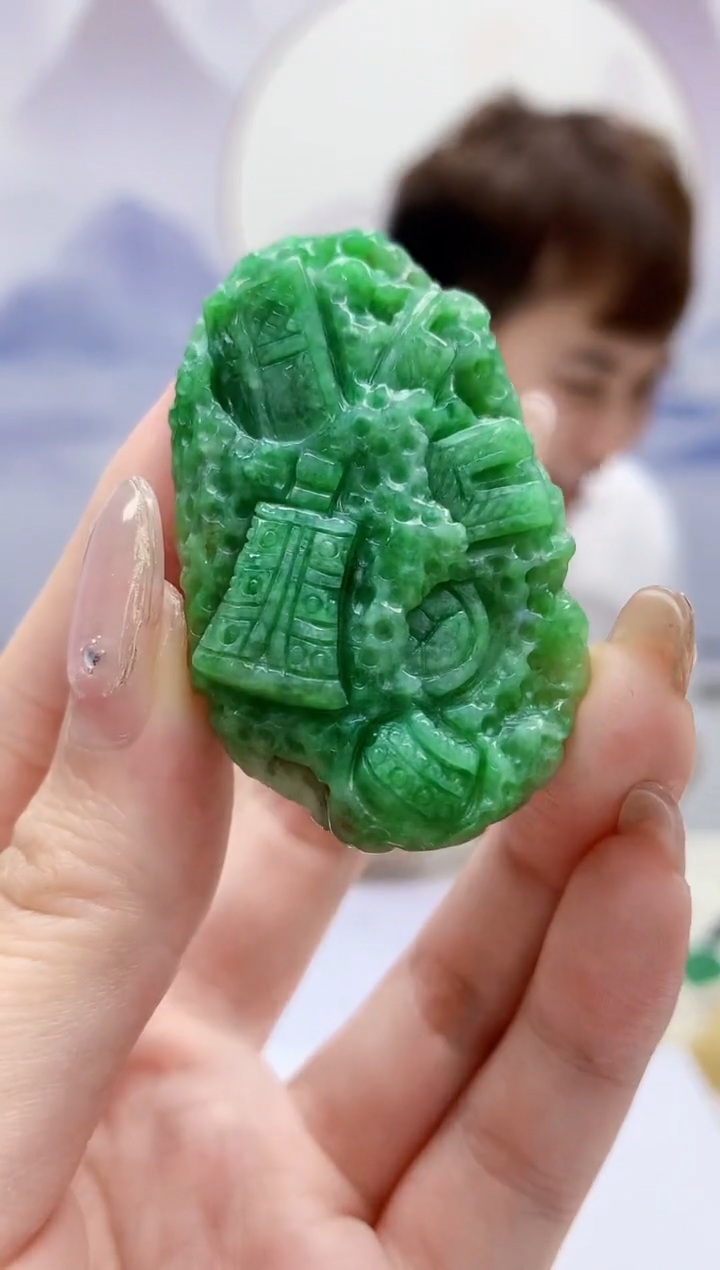 【闪购商品】定制翡翠未镶嵌4868jw-毛货挂件111