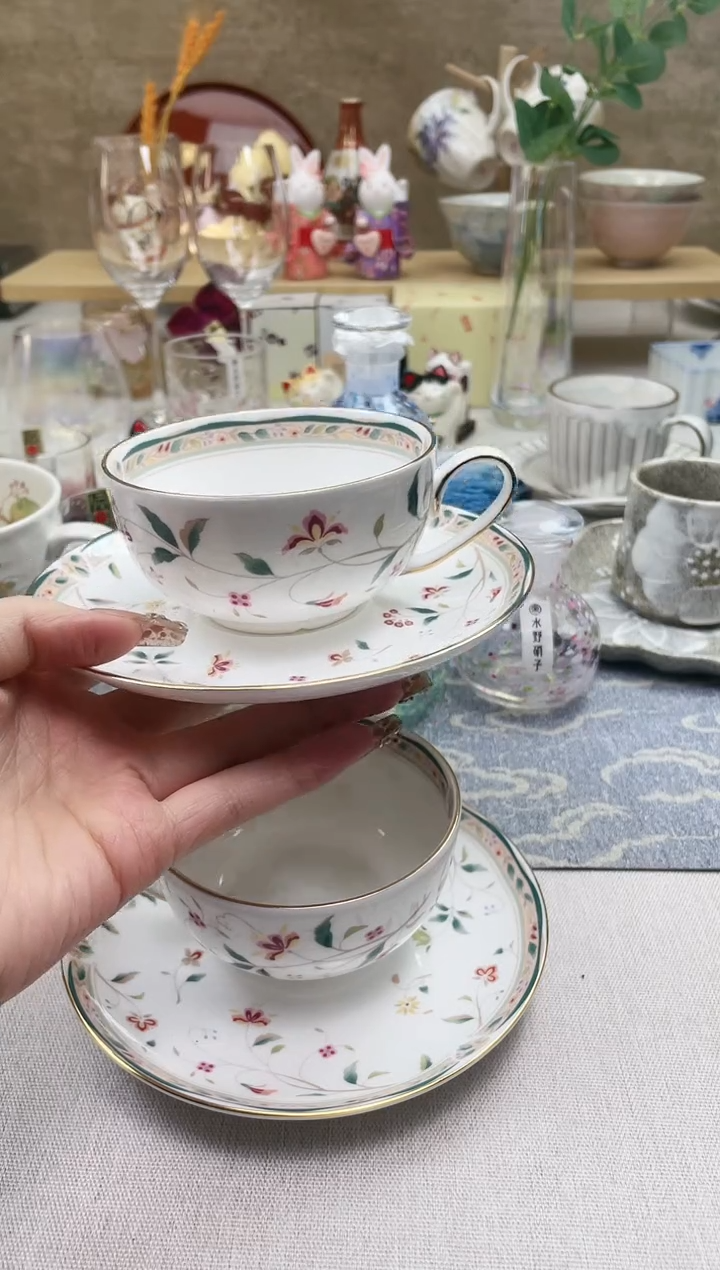 【闪购商品】摆件/盘子/杯子花更纱2杯2碟