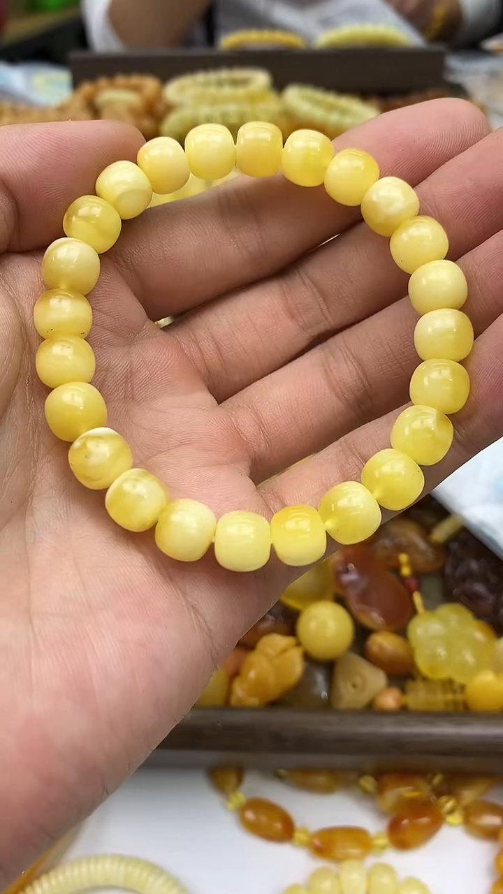 裸石蜜蜡未镶嵌手串卡9