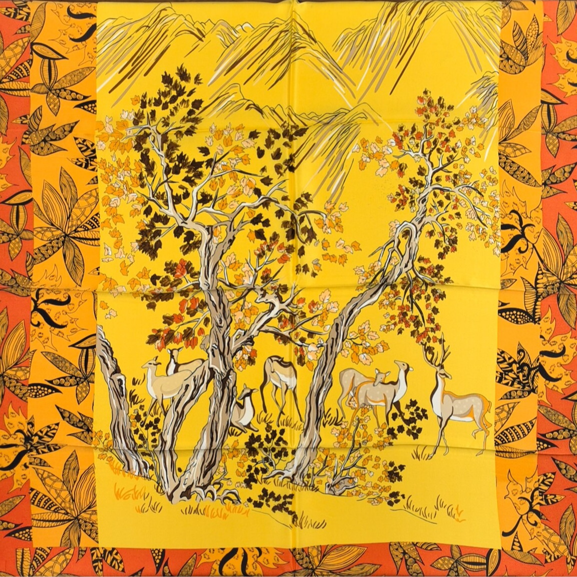 100%桑蚕丝民族风山水工笔不起球不掉色薄款丝巾百搭大方气质