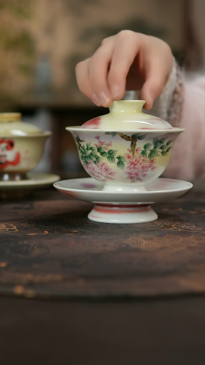 景德镇陶瓷杯碗柴烧多人