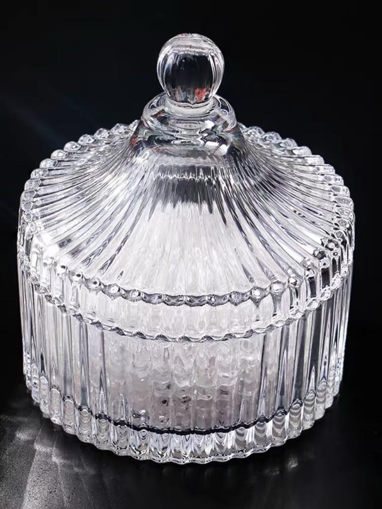 水晶净化消磁碗容器送大颗粒消磁白水晶轻奢透明防尘