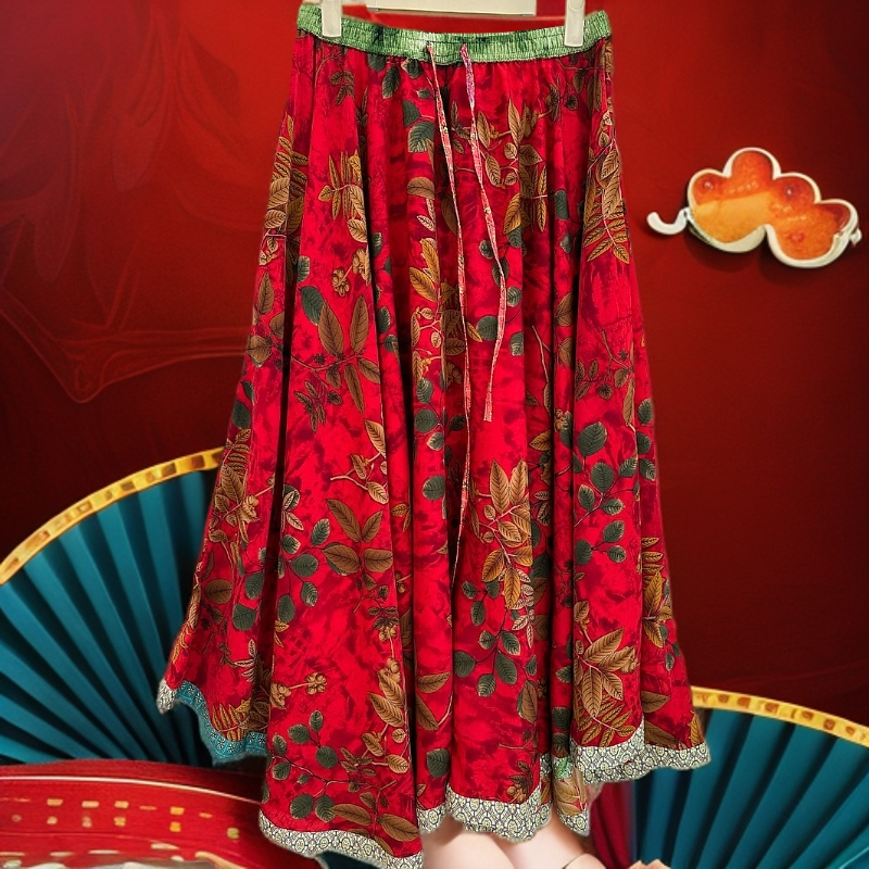 【然然专属201-400】高腰印花不褪色半身裙休闲汉服裙子国风