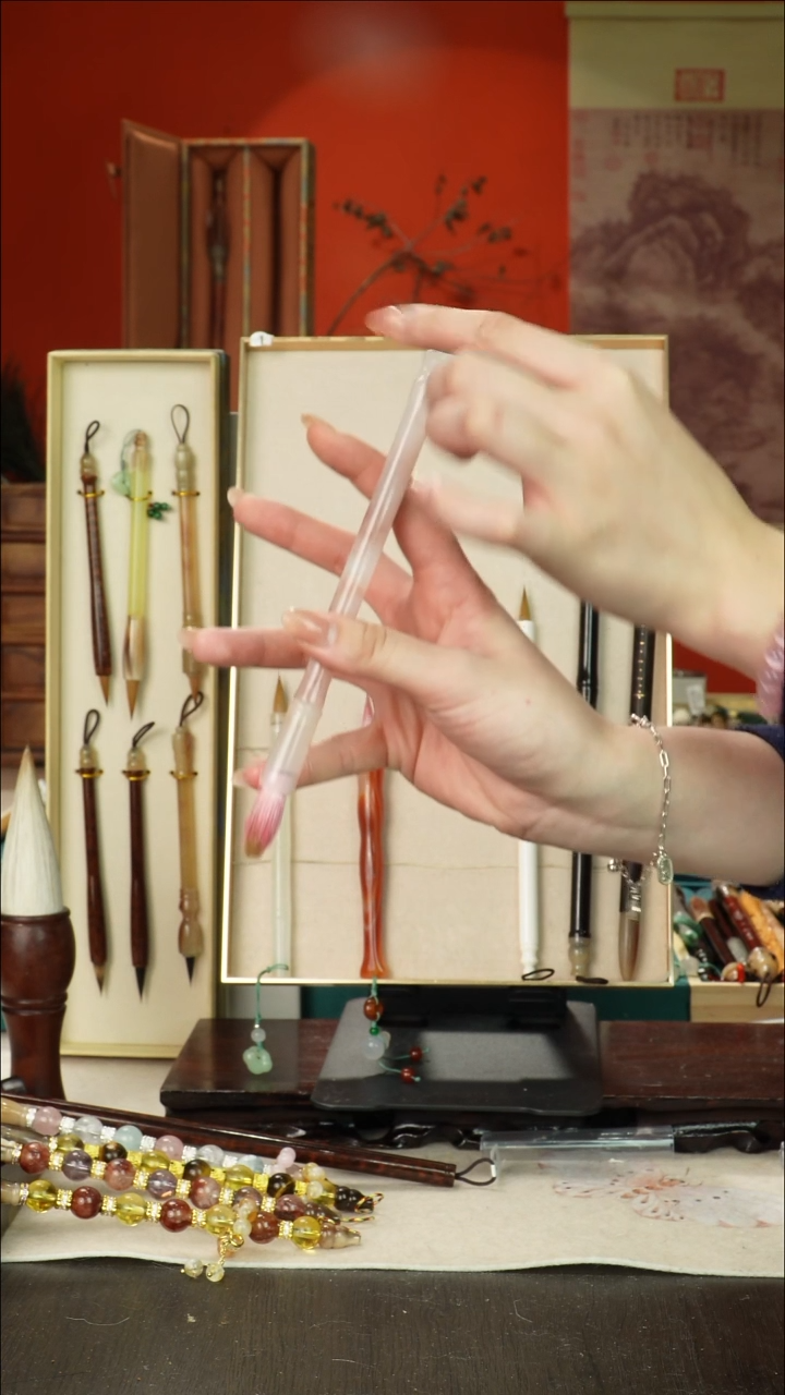 142号闪孤品高货毛笔链接 清水试笔 蘸墨不退