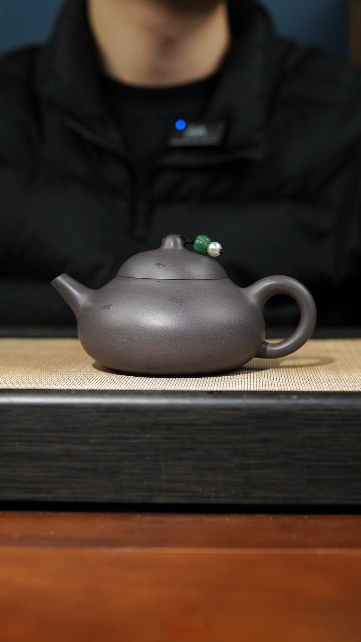 【闪购商品】紫砂茶壶青灰段，乳瓢，240cc