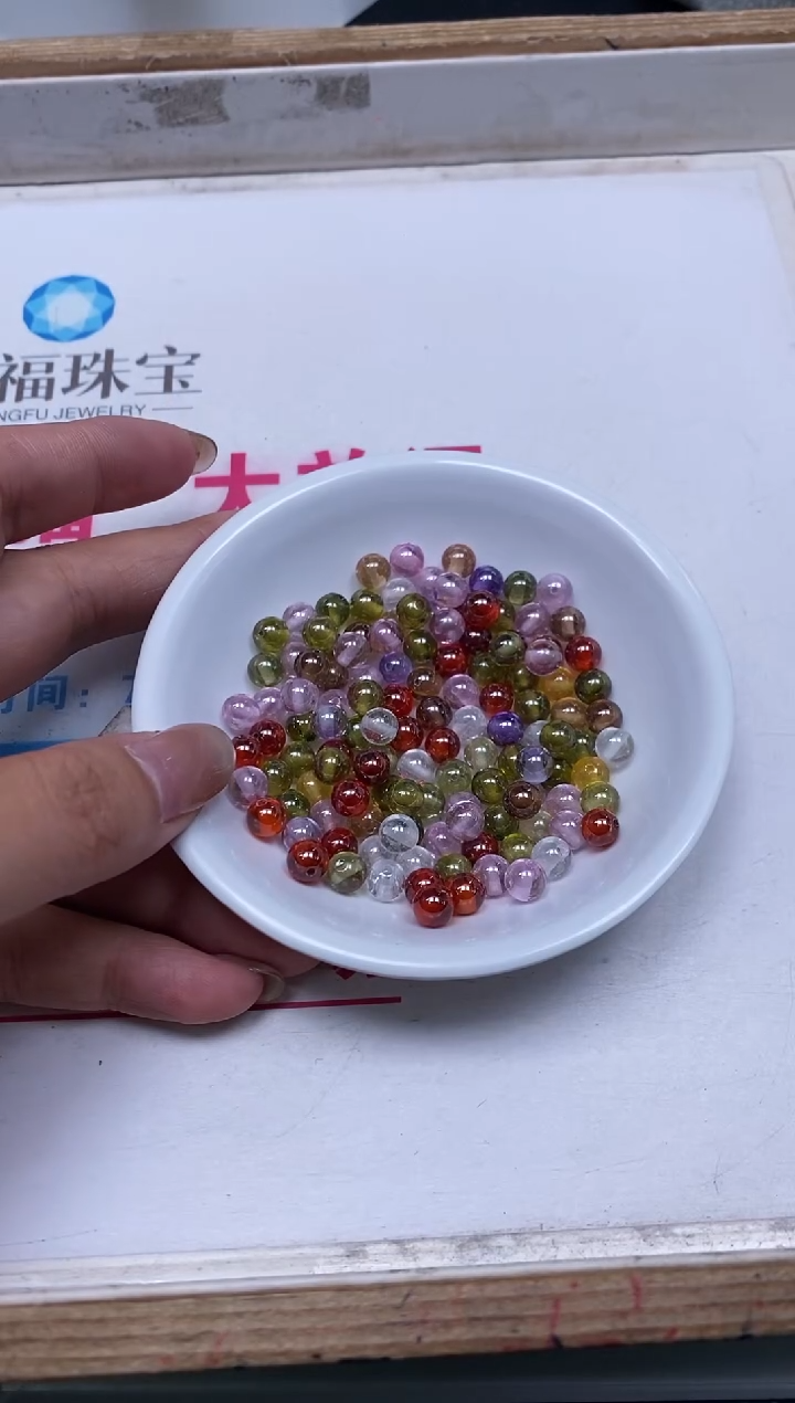 散珠天然锆石未镶嵌L325 彩锆石6mm10个8.8元