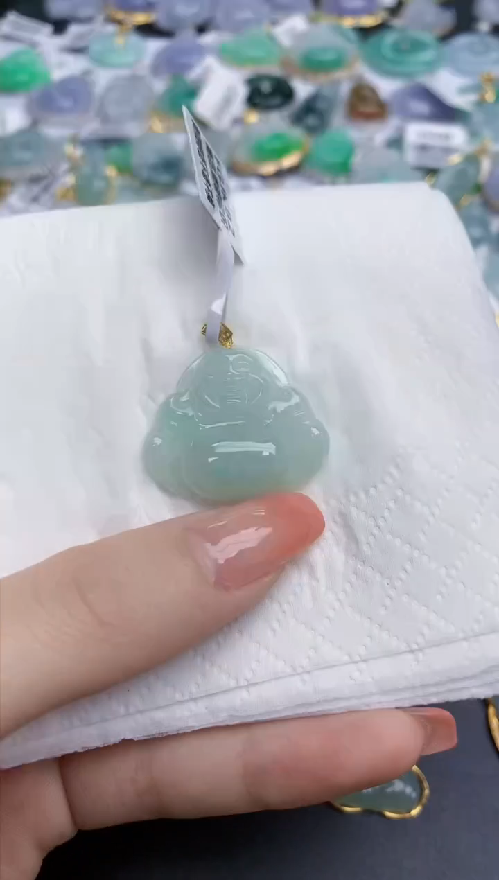 【闪购商品】翡翠颈饰18K金镶嵌天然缅甸翡翠A货