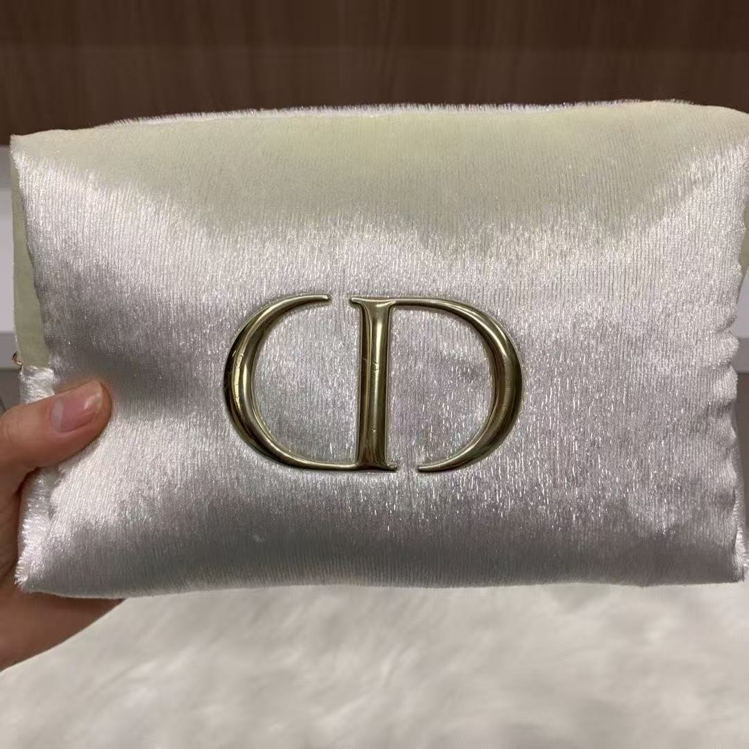 【A435】白色丝绒亮片化妆包大容量收纳包手拿包便携式爆款ins赠品