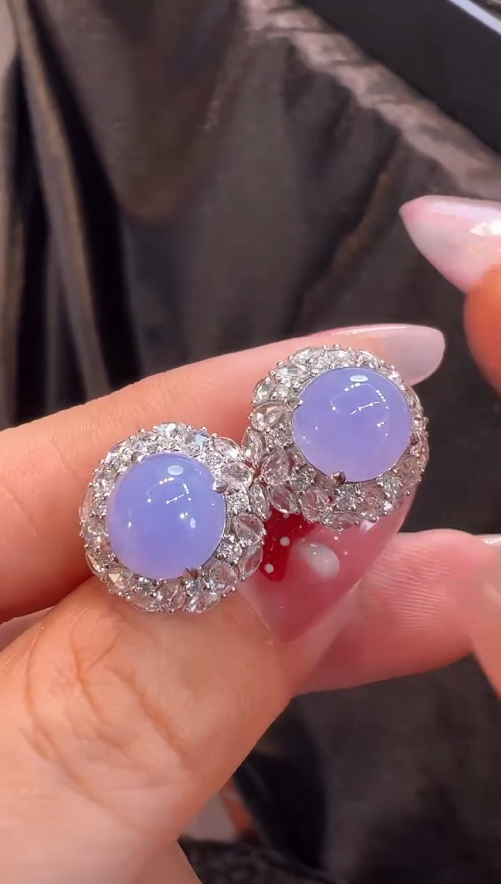 【闪购商品】翡翠耳饰18K金镶嵌耳饰