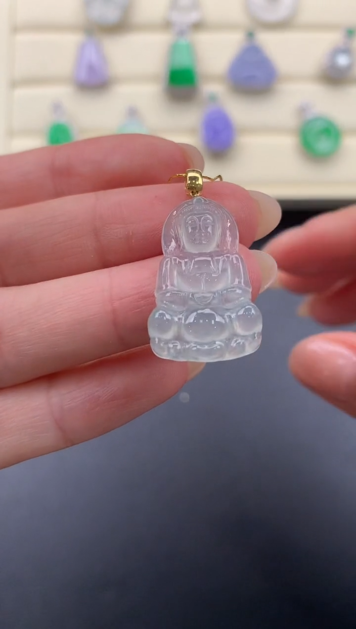 【闪购商品】翡翠颈饰18K金镶嵌Q582        