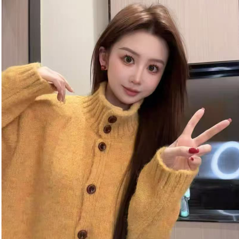 针织秋季女毛针织衫拉菲红针织衫针织衫加厚纯色宽松