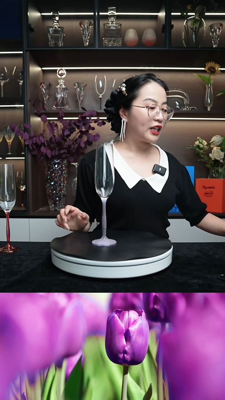 水晶宽口款香槟杯2支
