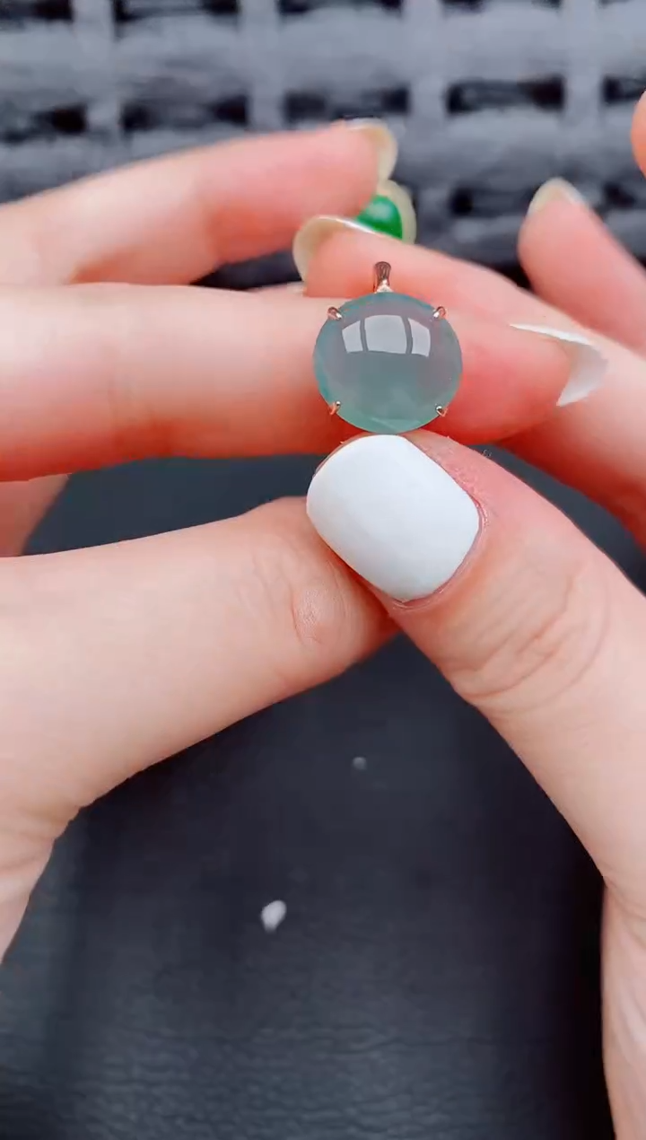 【闪购商品】翡翠戒指银S925镶嵌天然a货翡翠408