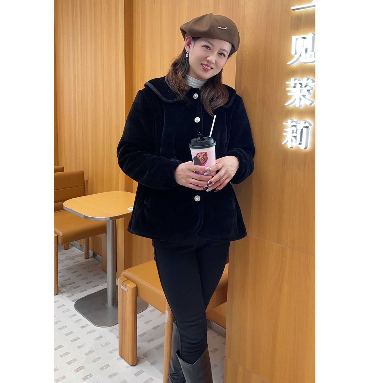 冬季名媛女士外穿复合睡衣家居服6169【套装】黑色加绒加厚保暖显瘦