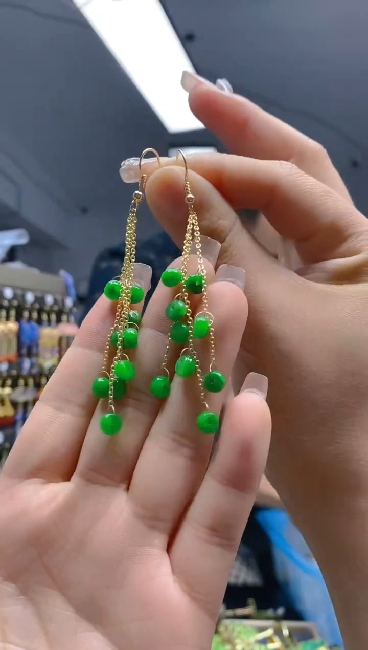 【闪购商品】翡翠耳饰合金374翡翠耳钩