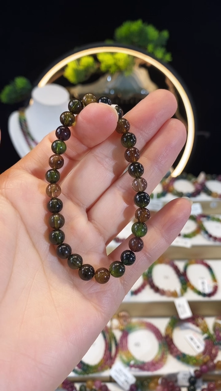 【闪购商品】碧玺手串未镶嵌G2335素圈颜色微差