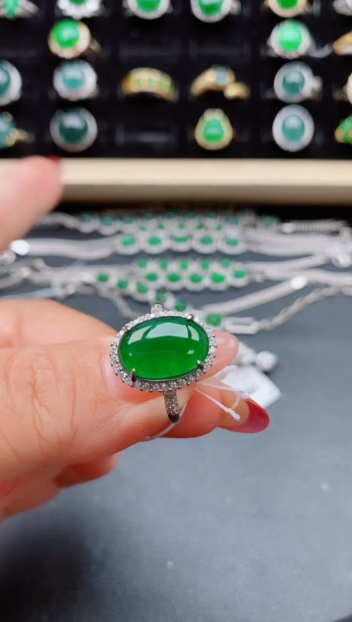 【闪购商品】翡翠戒指银S925镶嵌5080550