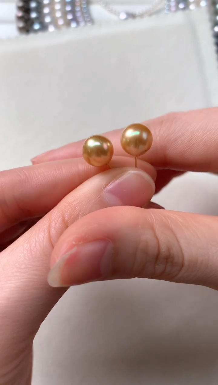 【闪购商品】海水珍珠耳饰18K金镶嵌S407|1800