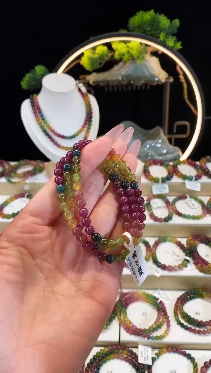 【闪购商品】碧玺手链未镶嵌 G2407三圈颜色微差