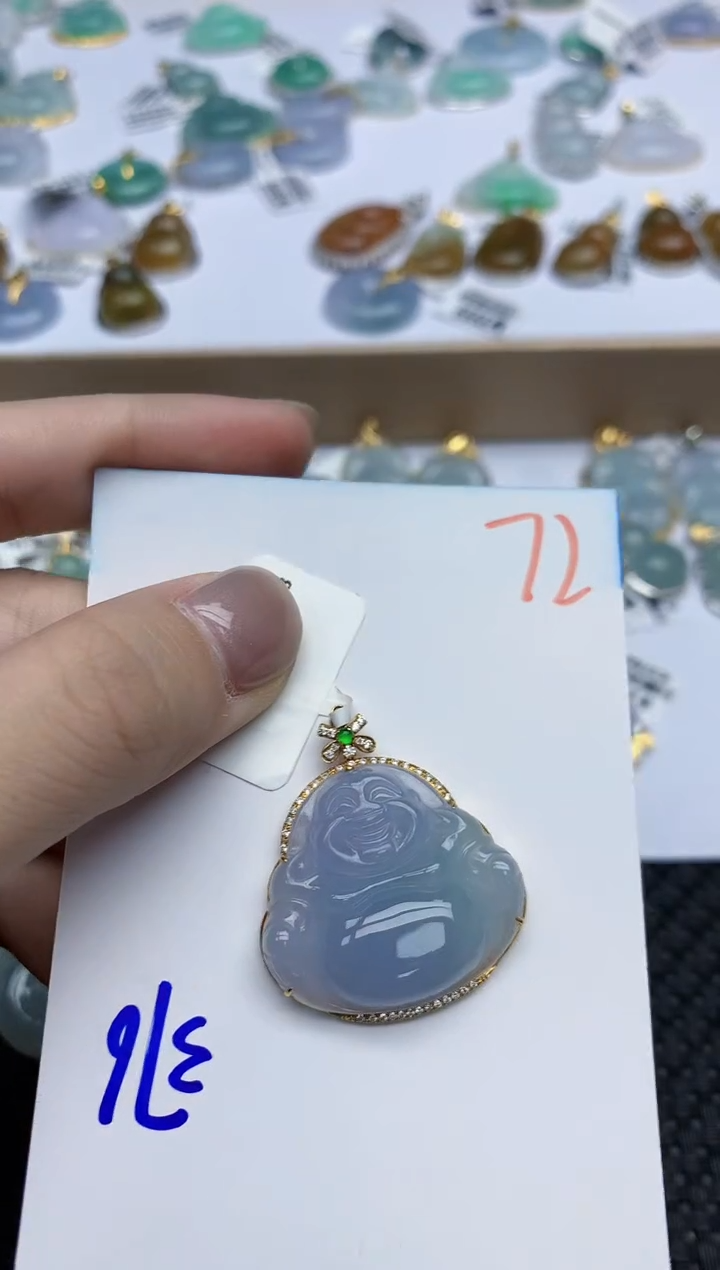 【闪购商品】翡翠颈饰18K金镶嵌天然翡翠A货