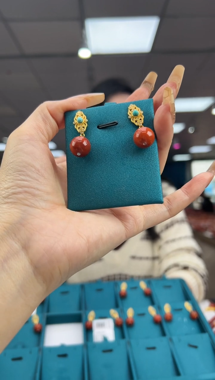 未镶嵌耳饰南红玛瑙12.4-（多样式）HS4022880198