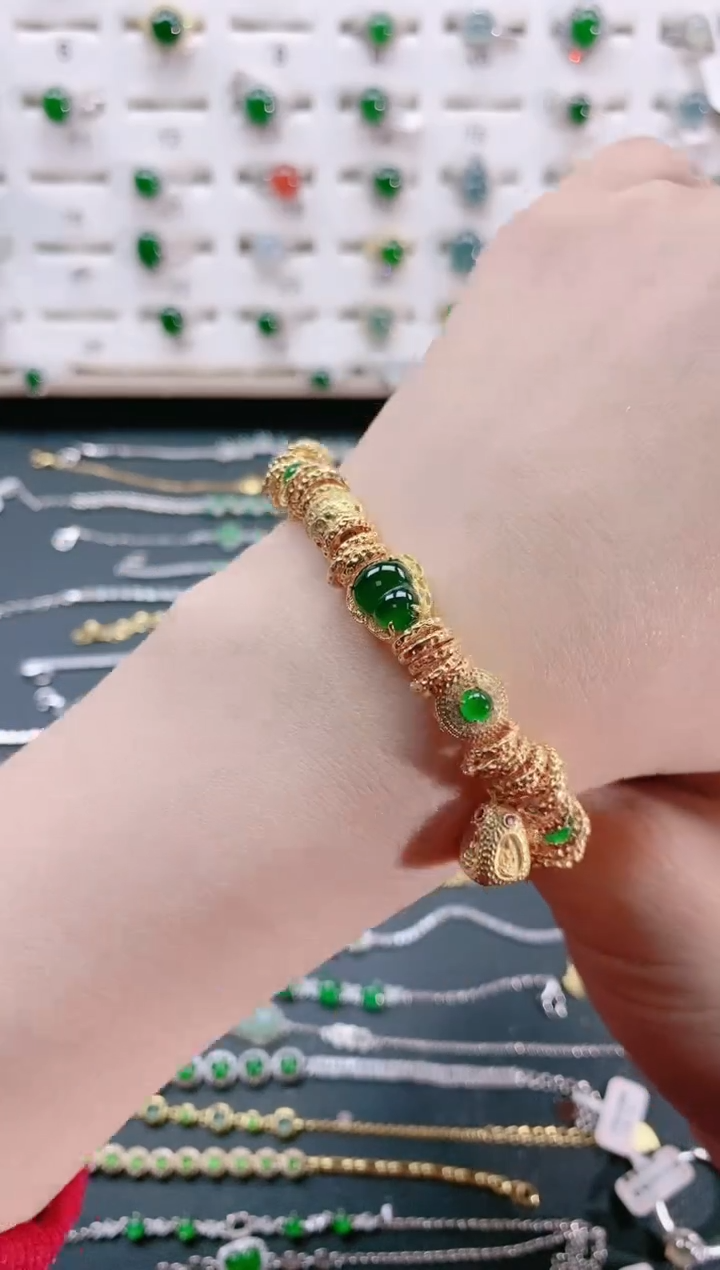 【闪购商品】翡翠手链银S925镶嵌天然翡翠