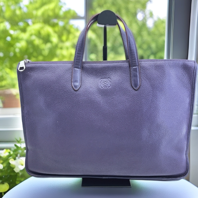 95新 LOEWE/罗意威   紫色手提公文包 1701 1198 