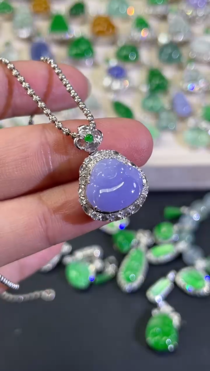 吊坠(不含链)18K金镶嵌翡翠A593|19800