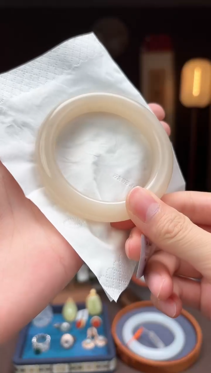 【闪购商品】和田玉AF63【藕粉手镯54mm】未镶嵌-