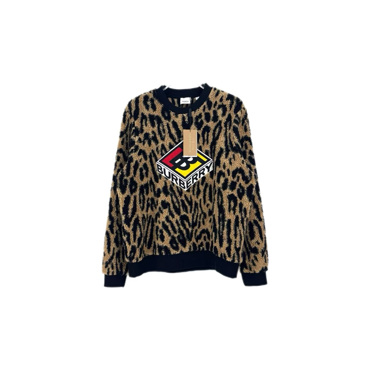 全新未使用 BURBERRY/博柏利 积分-188汤/336836/豹纹泰迪毛外套 