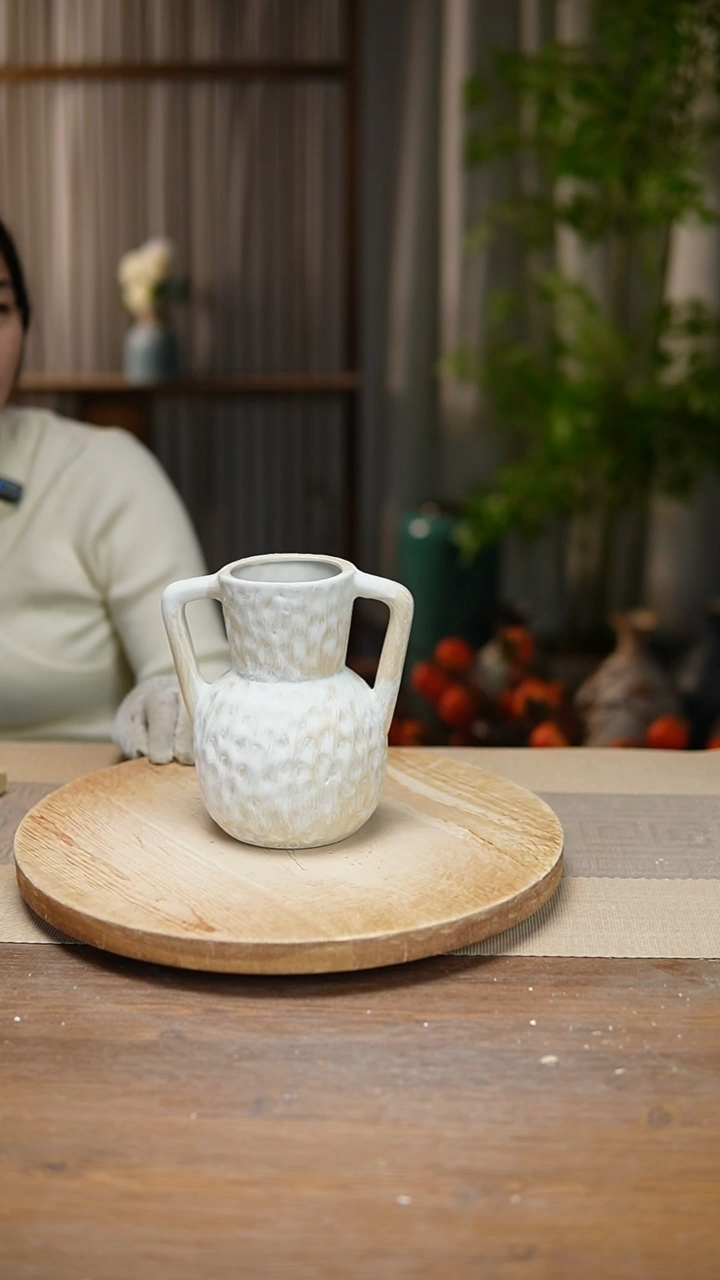 【闪购商品】陶瓷花器陶瓷花瓶手捏瓶001瑕疵