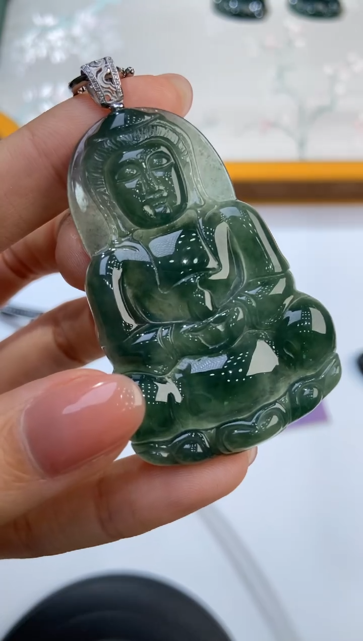 【闪购商品】翡翠挂件18K金镶嵌276766/观音  多样性一件发