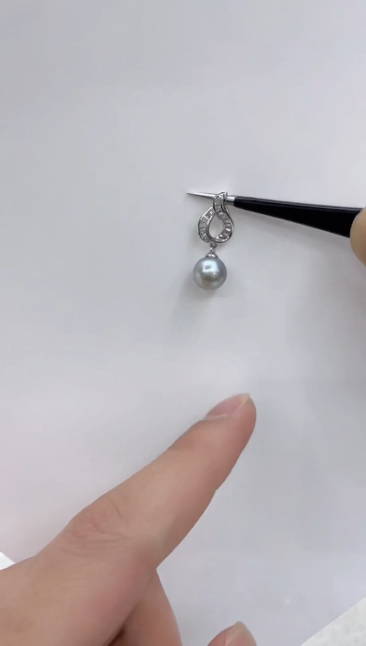 【闪购商品】海水珍珠吊坠(不含链)银S925镶嵌海水珍珠吊坠