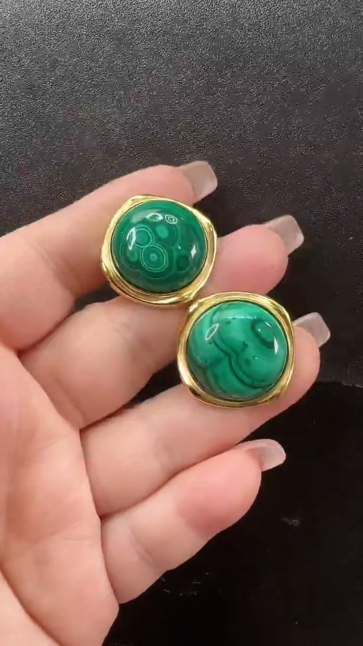 未镶嵌孔雀石颈饰耳环耳环