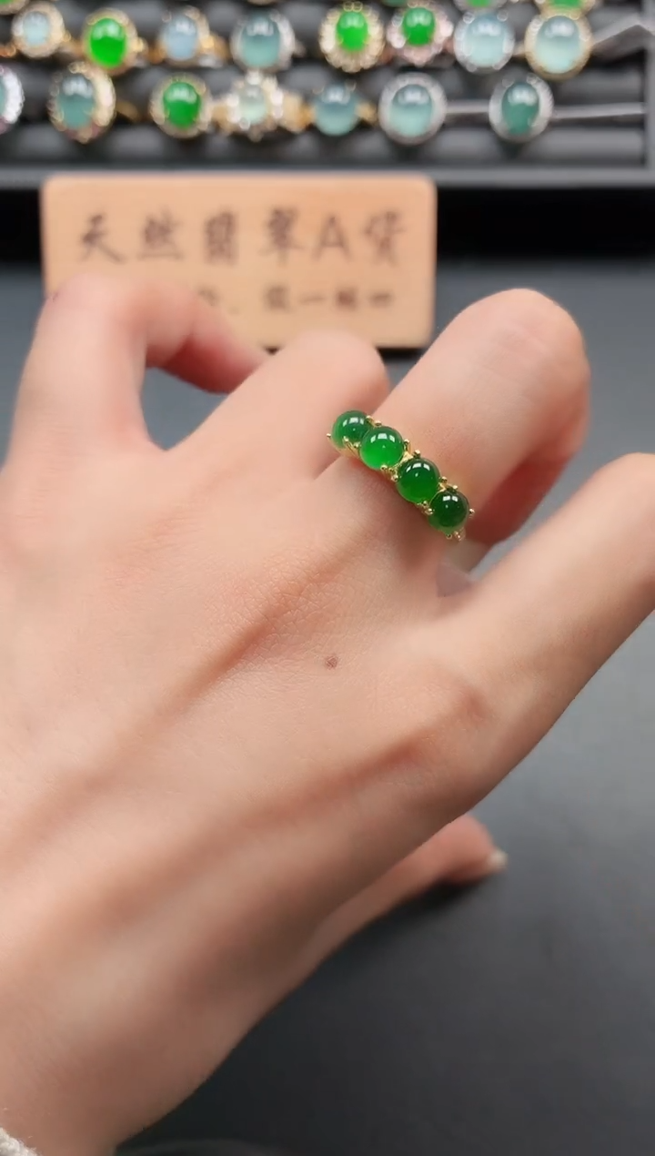 银S925镶嵌戒指翡翠11