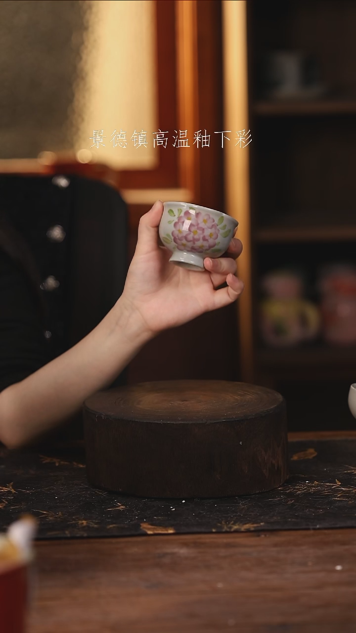 陶瓷 景德镇高温釉下手绘陶瓷@L020@