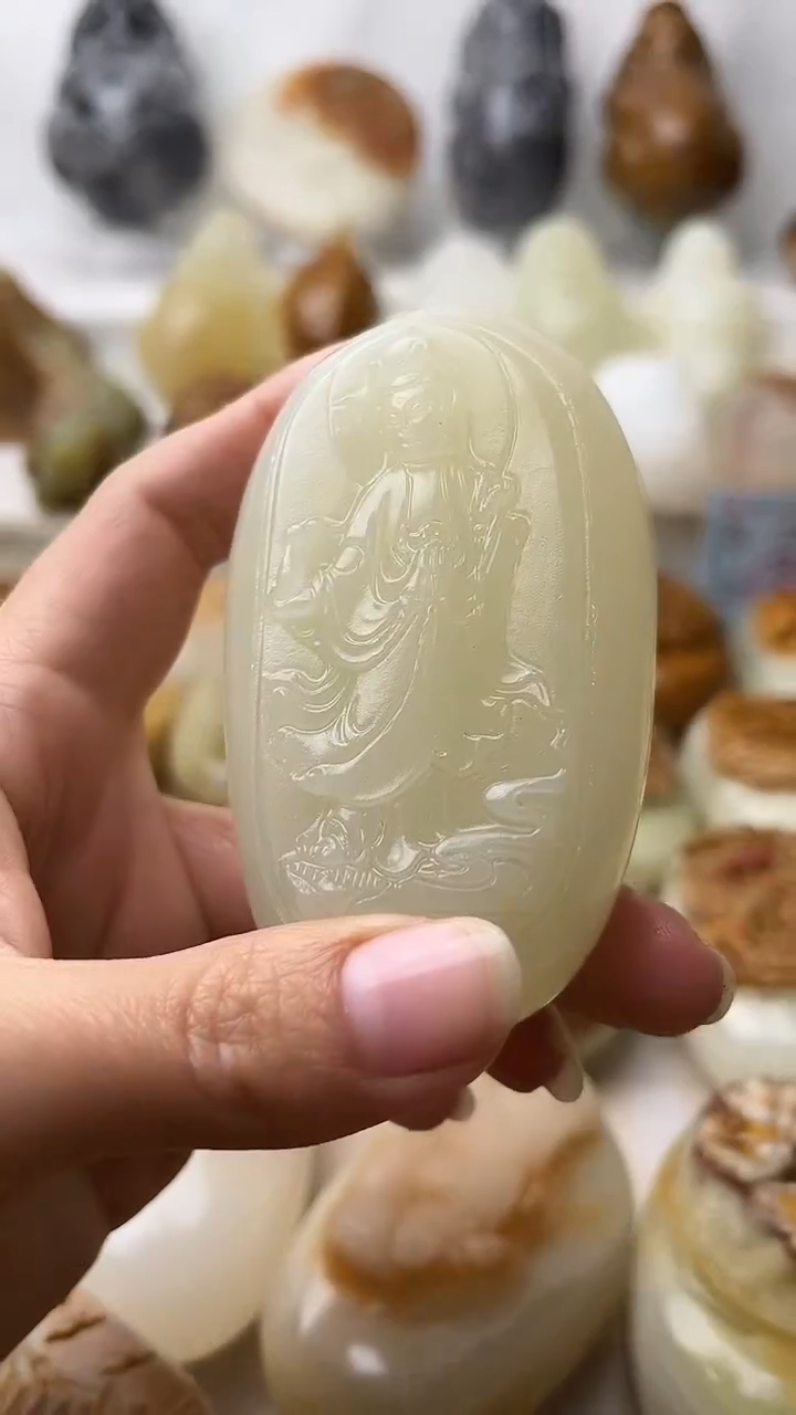 石材古青石棉纹正常不退换观音