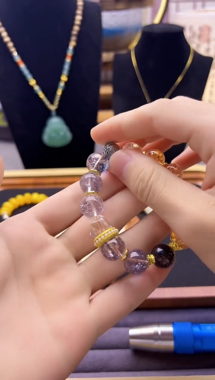 水晶手链银S925镶嵌S527