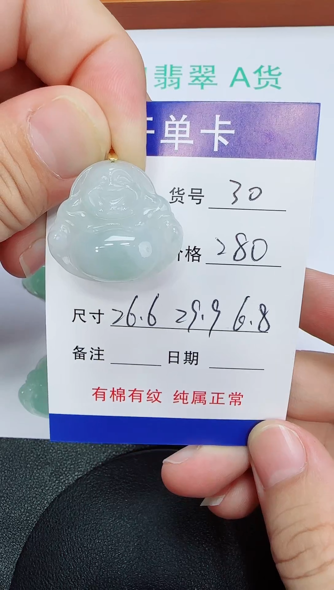 吊坠(赠链)未镶嵌翡翠30