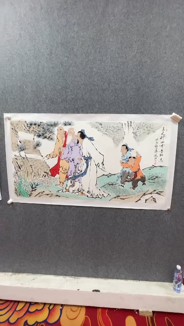 【闪购商品】国画陈鸿江8平尺画作-三人行