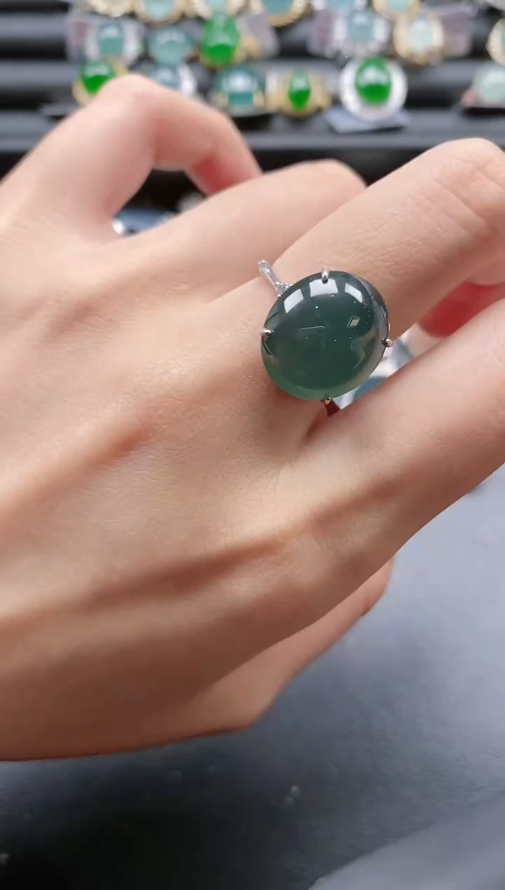 【闪购商品】翡翠戒指银S925镶嵌51511
